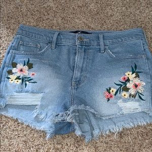 Hollister Jean Shorts with Flower Embellishment